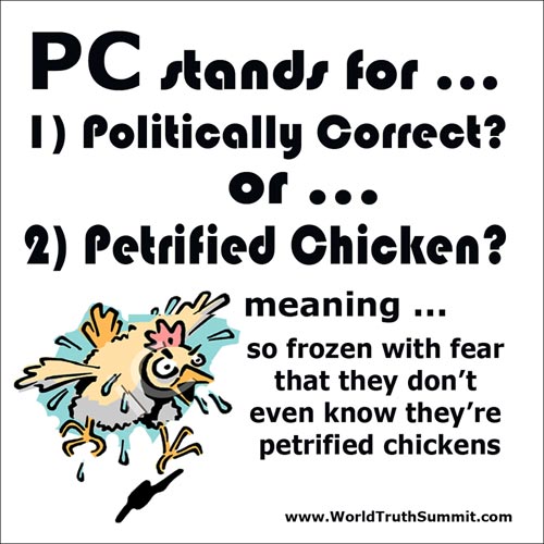 definition of political correctness - petrified chicken